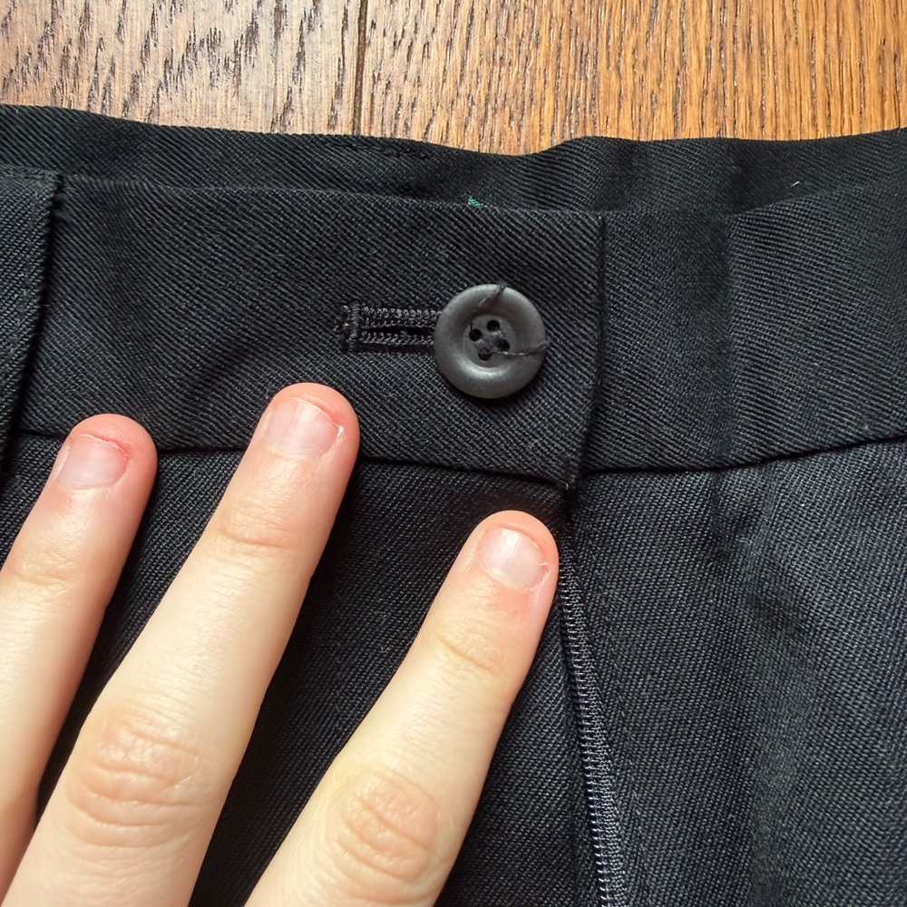Vintage 90s J. Crew Black wool pleated trousers size 6 - Picture 4 of 12